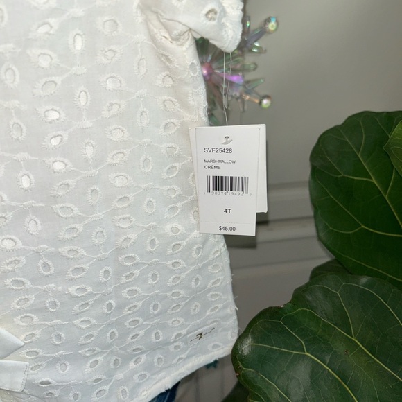 NEW 7 for all Mankind Toddler Set: Eyelet Top w/ Jean Shorts Size 4T - Picture 4 of 8